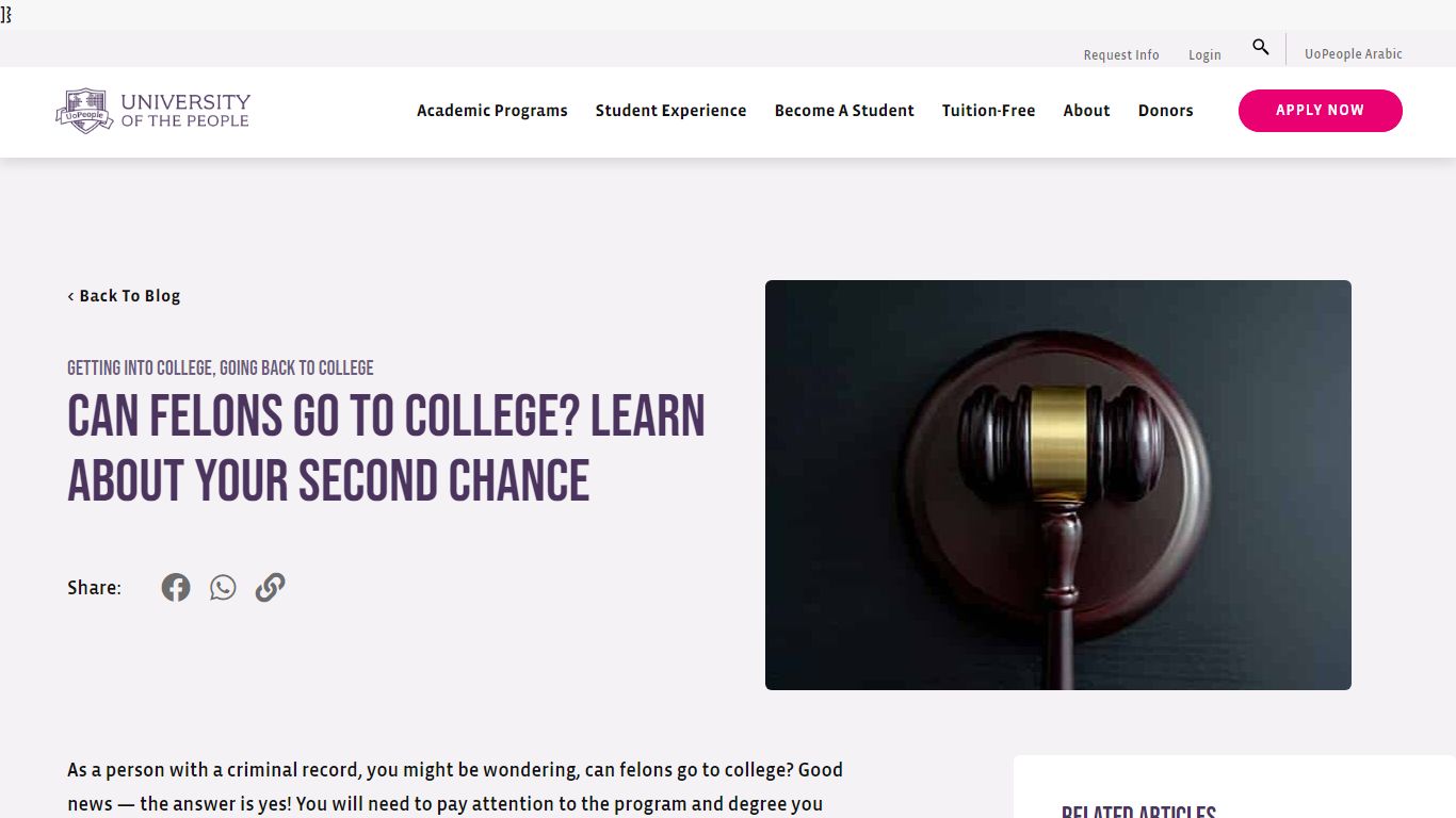 Can You Go to College With a Felony? - University of the People