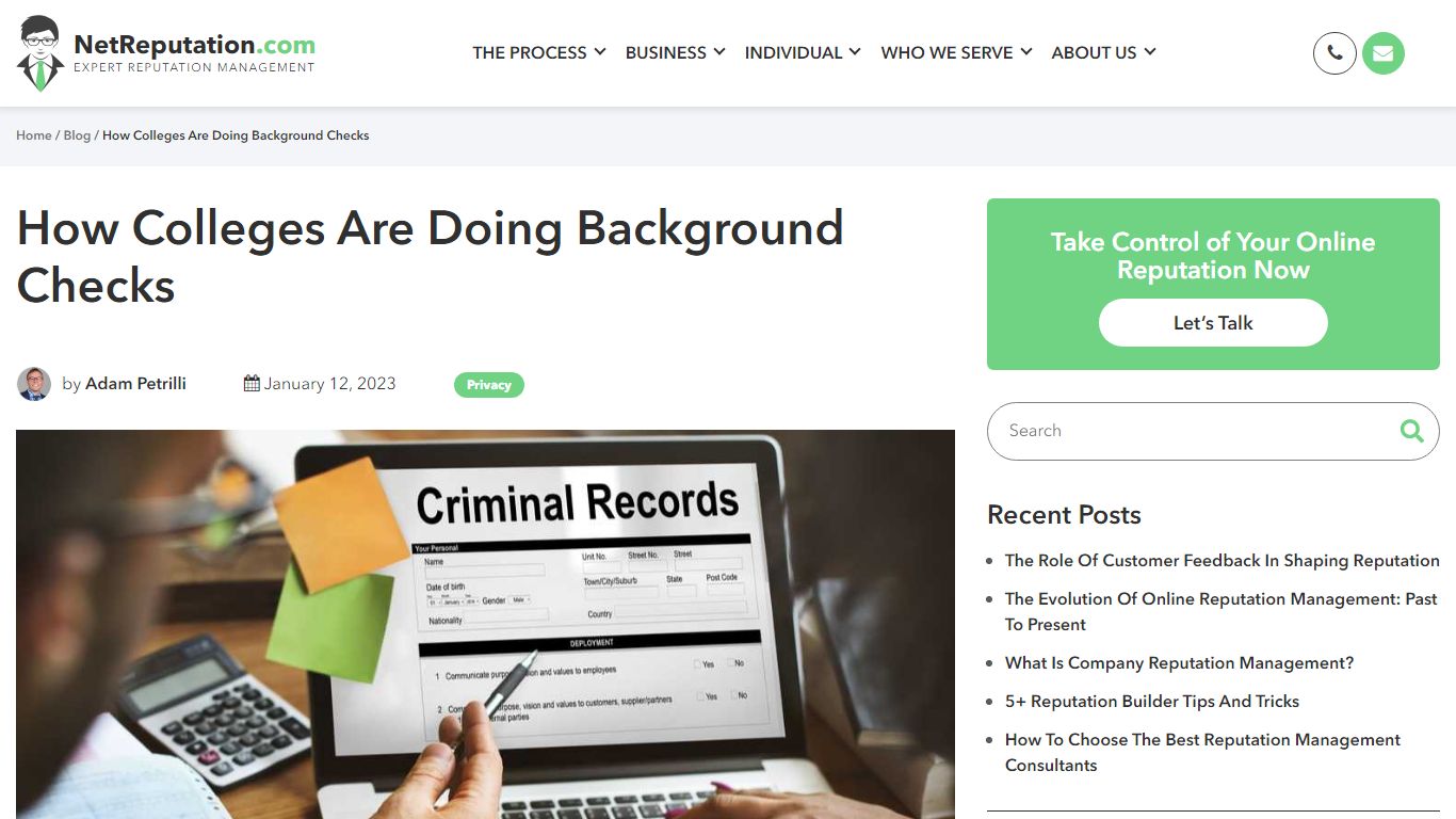 Do Colleges Do Background Checks? | NetReputation
